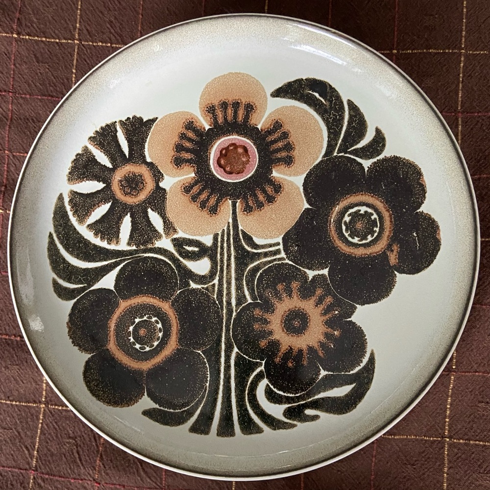 Westbury Danby Vintage 8 10” Dinner Plates Brown Tan Floral MCM - Rare! - Picture 2 of 9